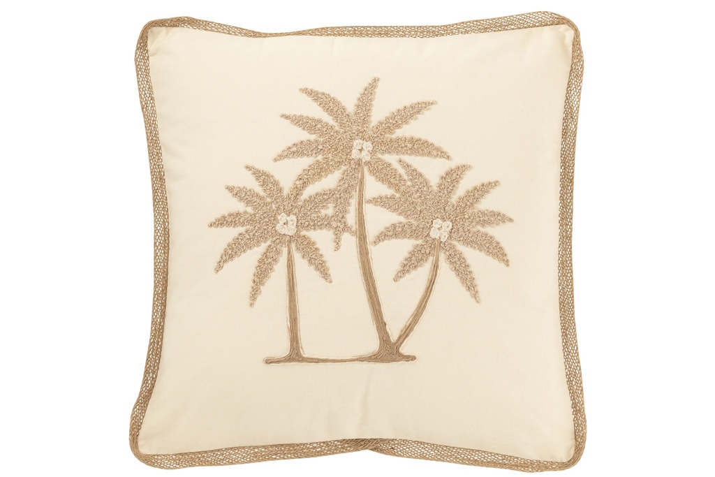 Coussin carré palmiers coton