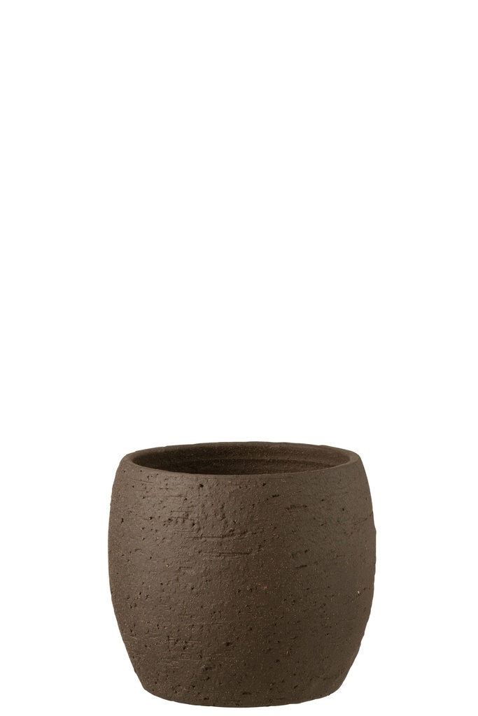 Pot de fleurs Enya en céramique marron grand format