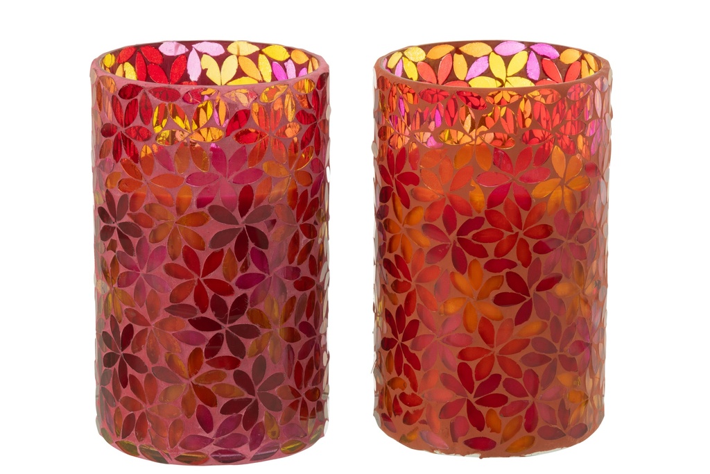 Bougie parfumée en cire mosaïque de fleurs