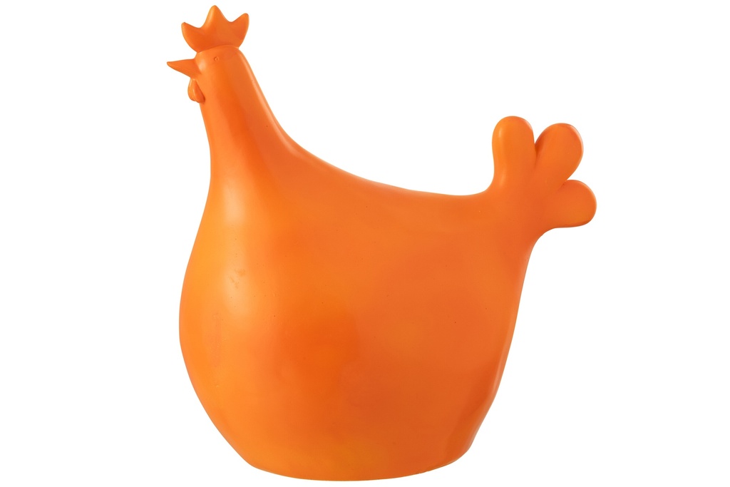 Coq d'extérieur en polyrésine orange