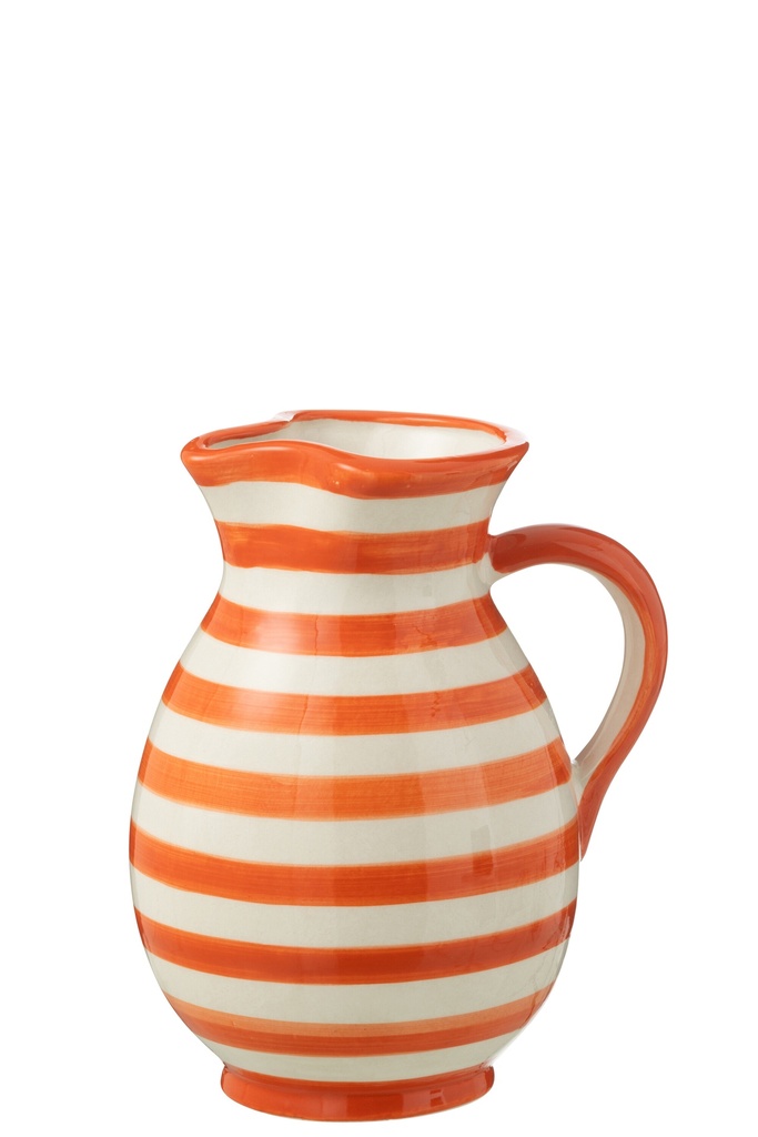 Pichet Granada Stripes Céramique Blanc/Orange