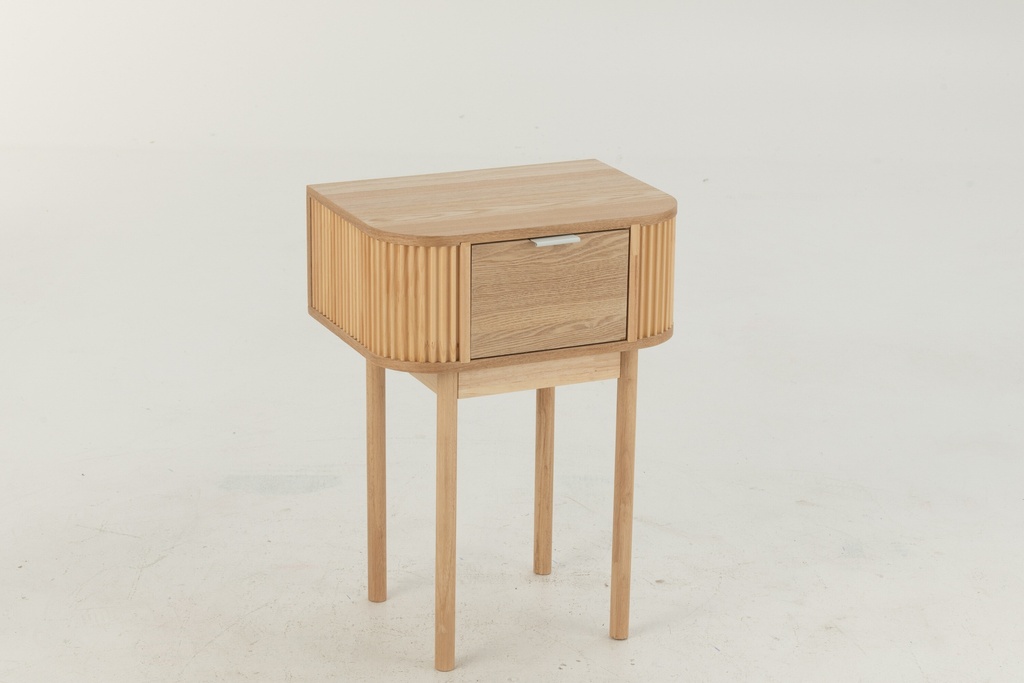 Table de nuit arrondie en MDF/bois de pin