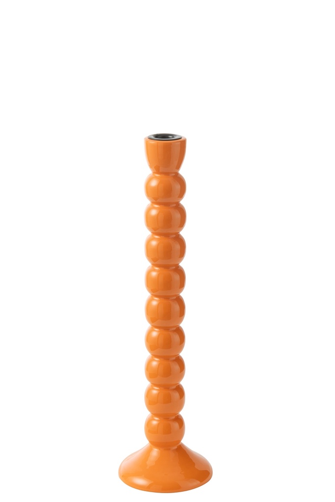 Bougeoir en bois de manguier orange