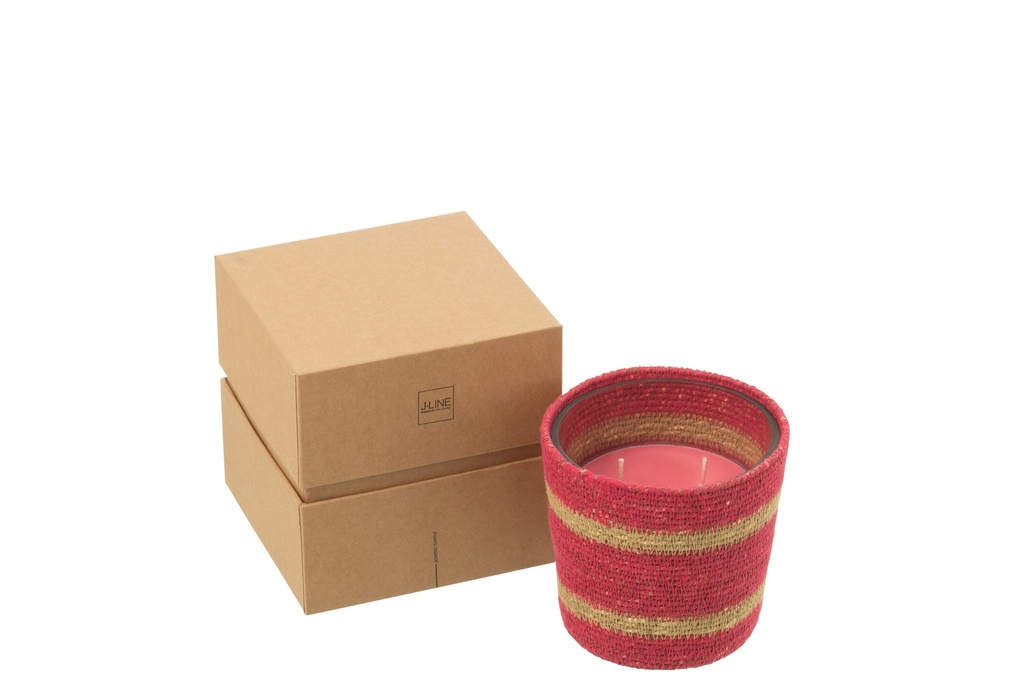 Panier de bougies parfumées en cire Fuchsia