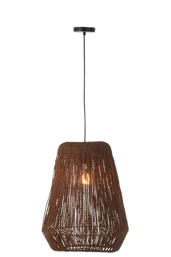 [46285] Hanging Lamp Weave Metal/Palm Black