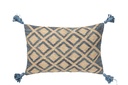 Coussin rectangulaire motif losange jute/coton