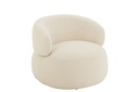 Fauteuil Pivotant Rond Mousse Écru