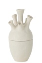 Vase en argile corail blanc grand format