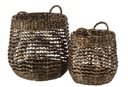 Lot de 2 paniers en jacinthe d'eau