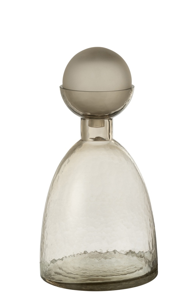 Vase Bouteille+Bouchon Yara Verre Greige