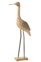 Décoration Oiseau Bois de Manguier/Métal Beige/Noir