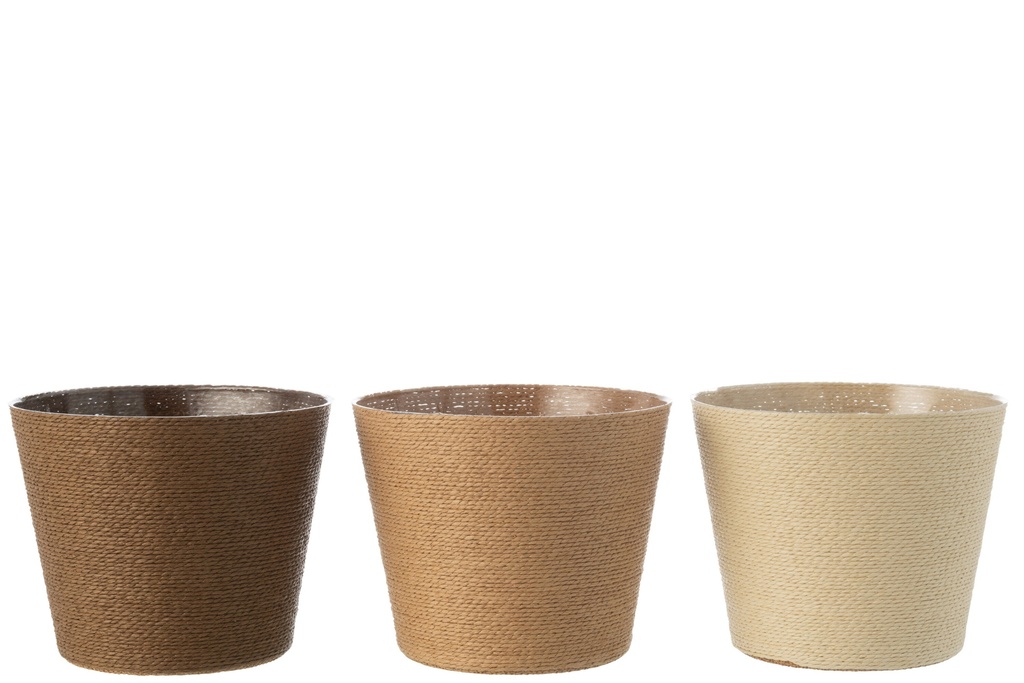 Flowerpot Ropes Paper/PET Cream/Natural/Brown Extra