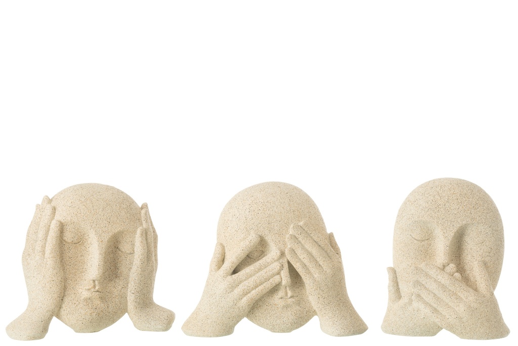 Assortiment de résine beige pour visages voir/entendre/parler