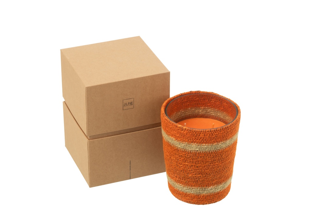 Panier de bougies parfumées en cire d'orange