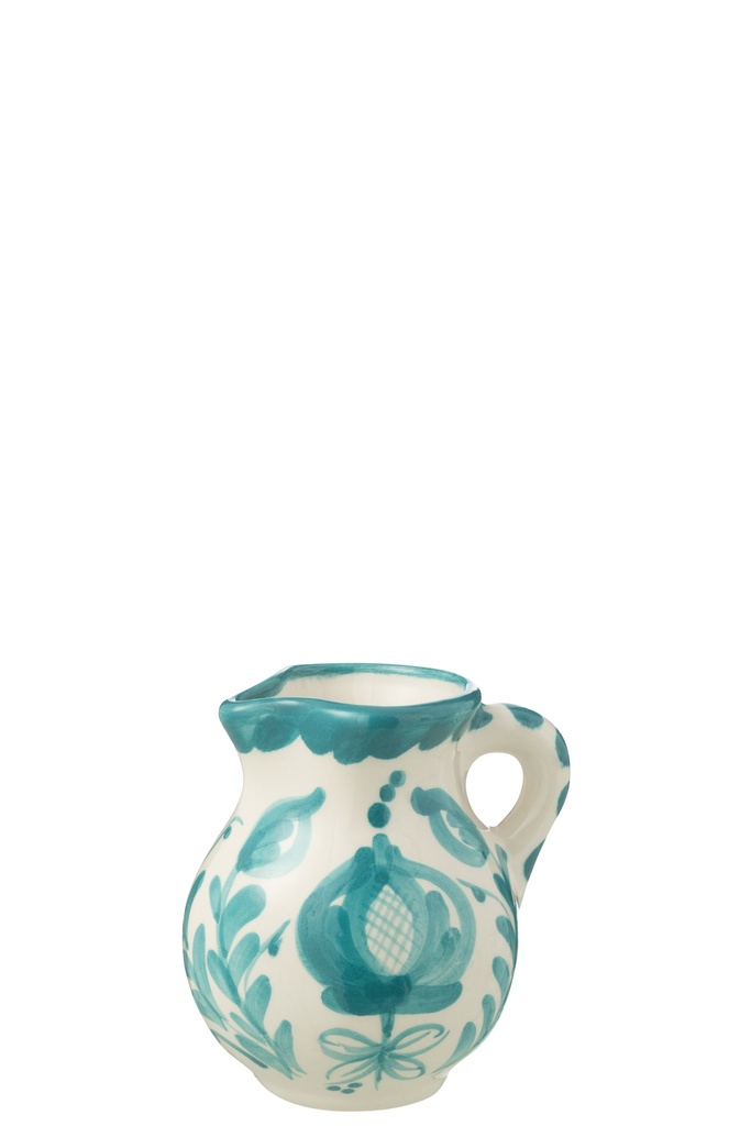 Pichet Granada en céramique blanc/aqua petit