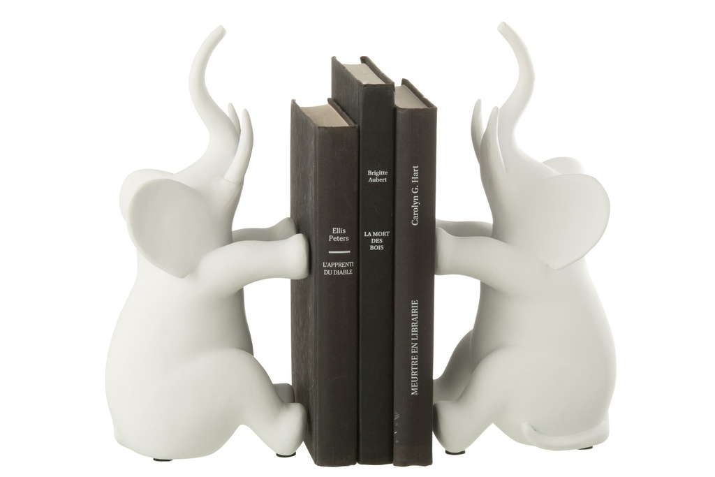 Lot de 2 serre-livres éléphant assis