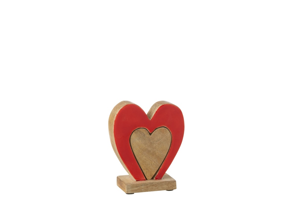 Heart Double On Stand Mango