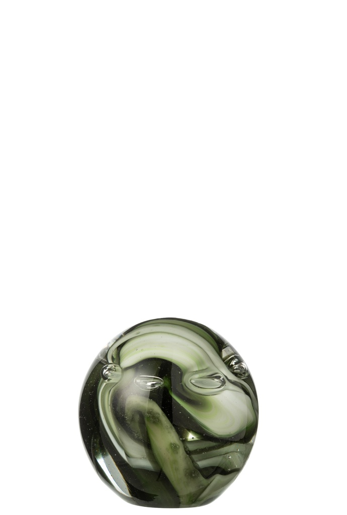 Paperweight Tornado Round Glass Transparent/Brown