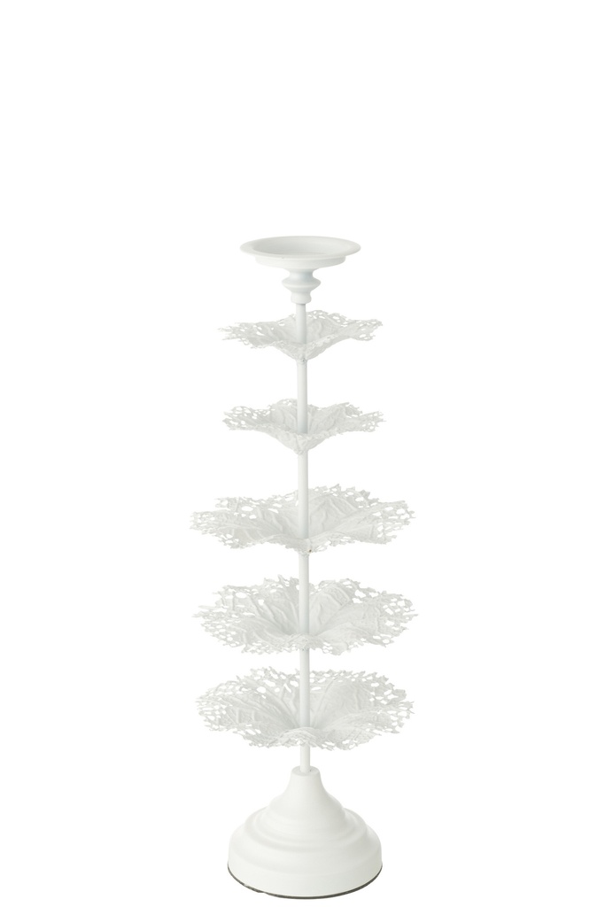 Bougeoir Arbre Métal Blanc