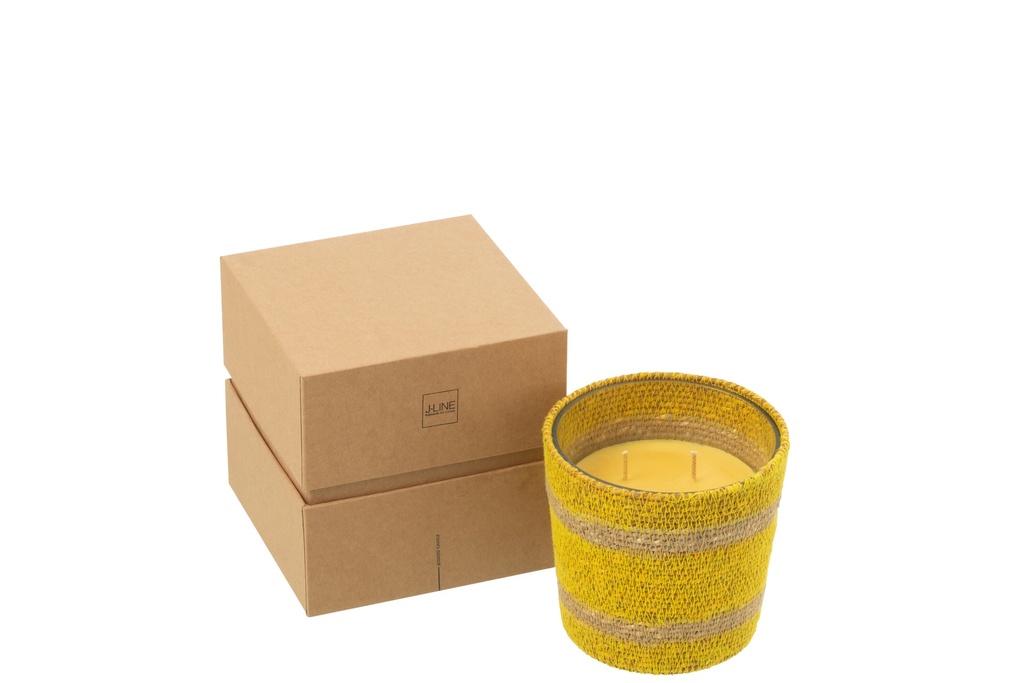 [50505] Scented Candle Basket Wax Yellow