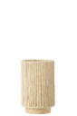 Lampe de table LED cylindrique en métal/coton