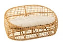 Canapé Lise+Coussin 2 Personnes Rotin/Textile