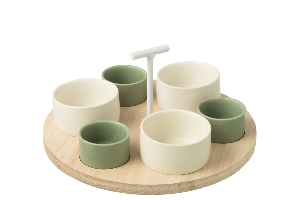 [53844] Tapas Service 6 Sets+Wood Tray