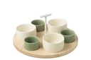 Tapas Service 6 Sets+Wood Tray