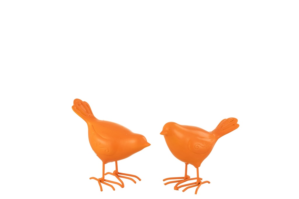 Bird Polyresin Orange Small Assortment