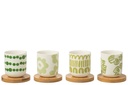 Ensemble de 4 tasses à café + soucoupes en bambou