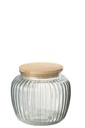 Pot en verre Louis Verre/Bambou Transparent/Naturel