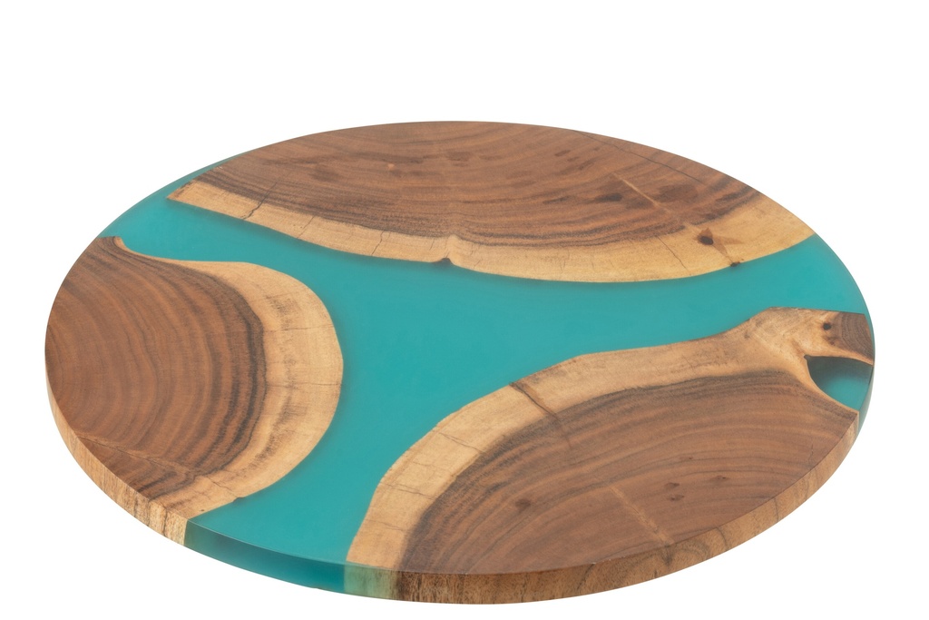 Planche à découper ronde en bois d'acacia/résine