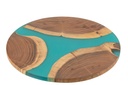 Planche à découper ronde en bois d'acacia/résine