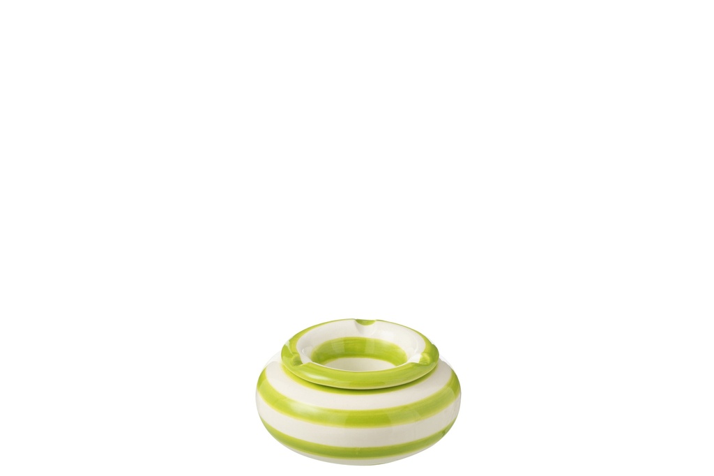 Cendrier Granada Stripes Céramique Blanc/Vert