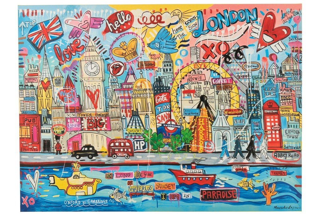 Déco Murale Toile Popart Londres