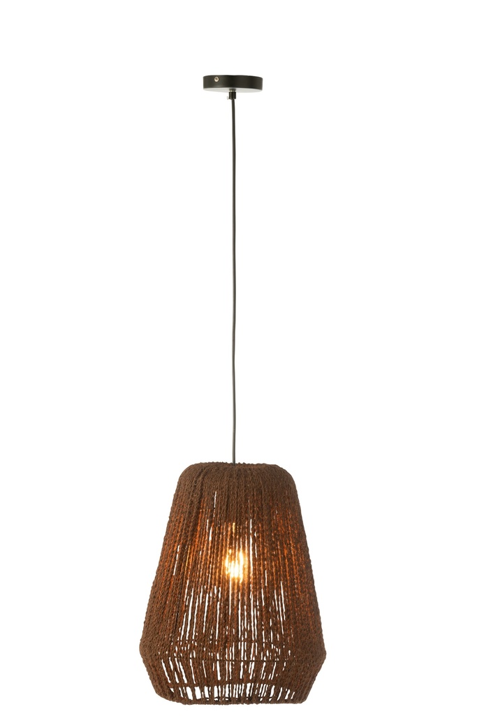 [46284] Hanging Lamp Weave Metal/Palm Black