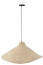 Lampe suspendue cône en jonc de mer blanc