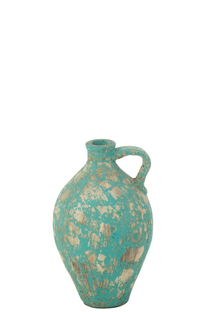 [54574] Vase Carafe Antique Clay/Cement Azur