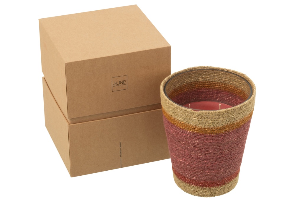 Scented Candle Basket Wax Burgundy