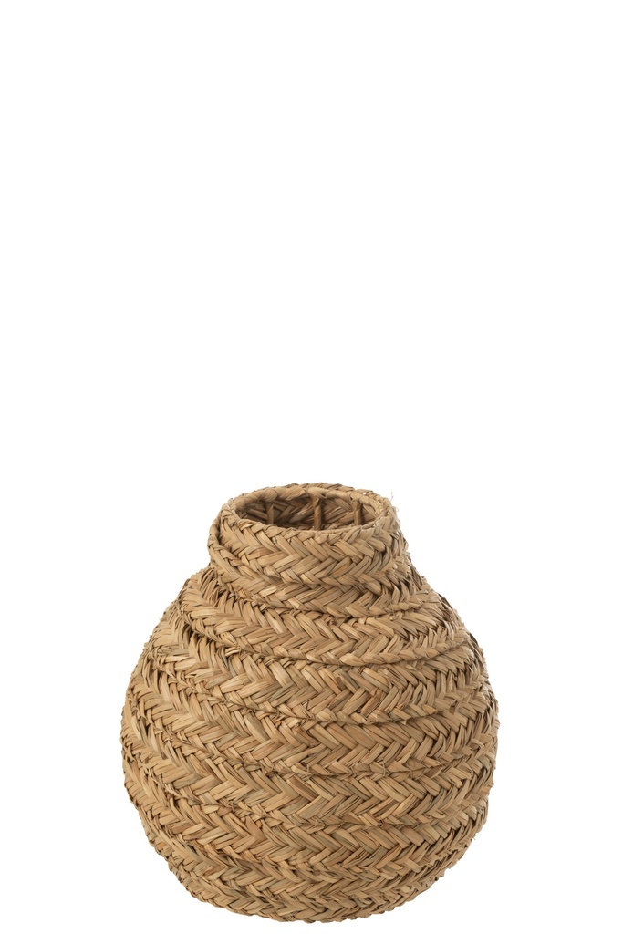 [51832] Vase Braided Seagrass Natural Small