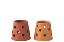 T-Light Holder Gaia Narrow Clay/Glass