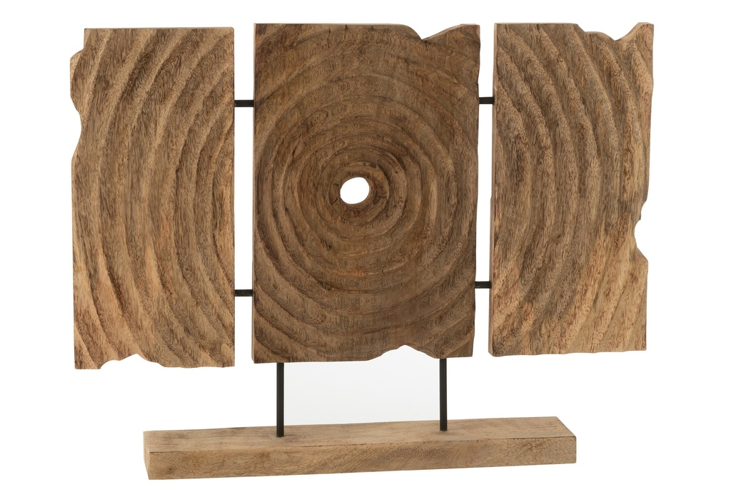 Triptyque sculpté sur support en manguier