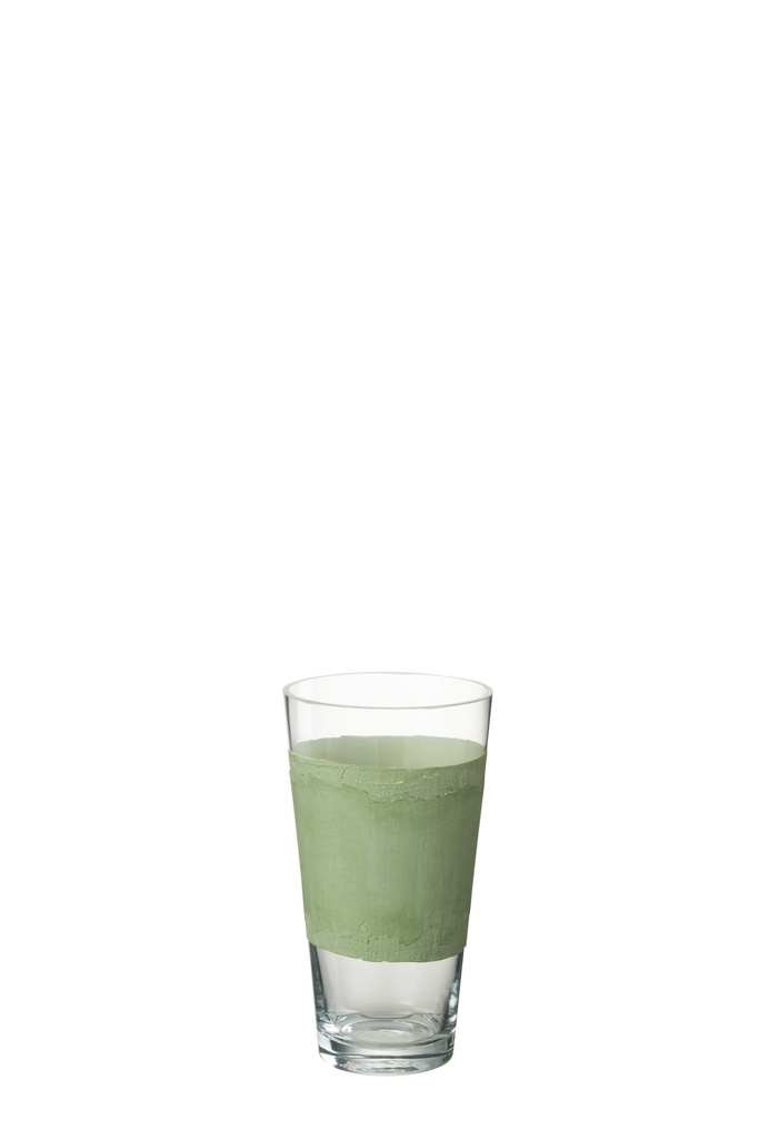 Vase Delph Verre Transparent/Vert Extra