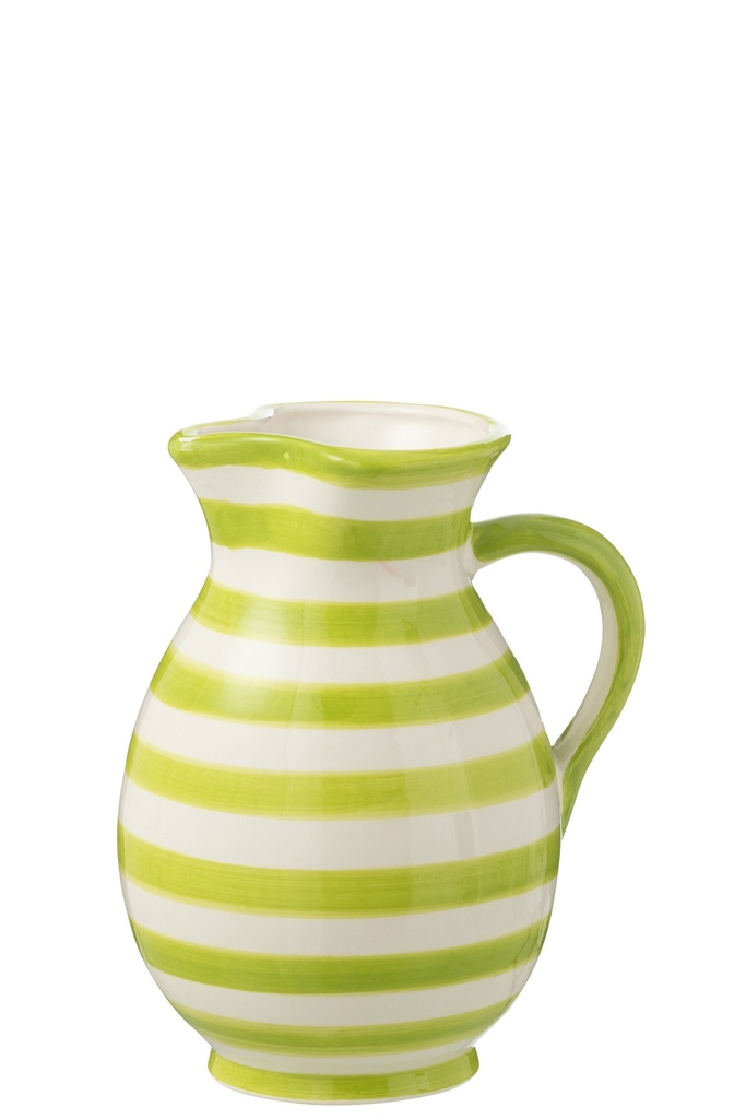 Pichet Granada Stripes Céramique Blanc/Vert