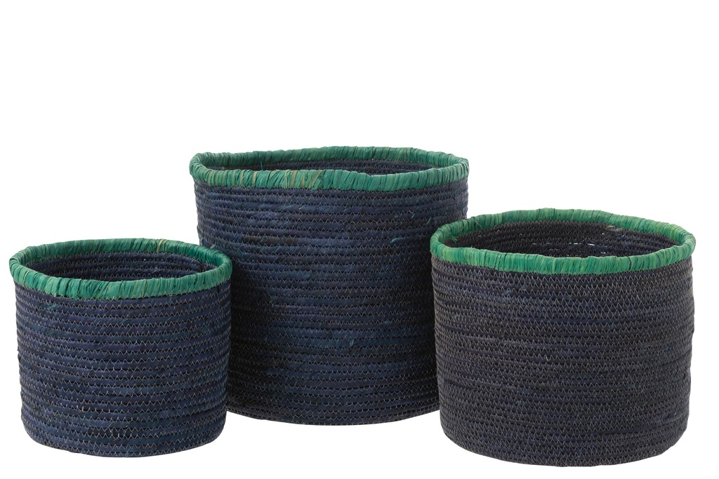 Set Of 3 Basket Corn Husk