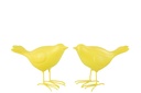 Grand assortiment d'oiseaux en polyrésine jaune