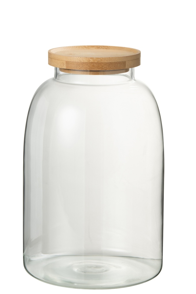 Pot en verre Tom Verre/Bambou Transparent/Naturel