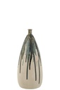 Vase Peinture Céramique Naturel/Vert Petit