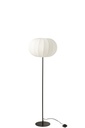 Floor Lamp Lantern Metal/Textile White