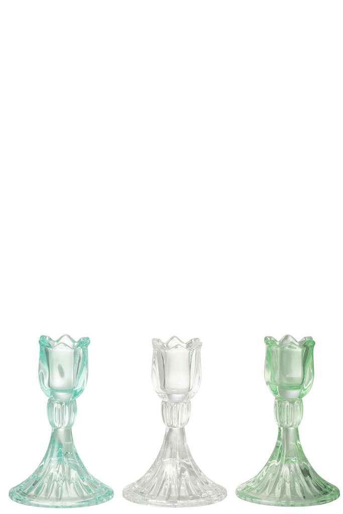 Bougeoir Tulipe Verre Froid